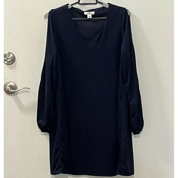 Cato Womens Blue Velvet Short Dress Cold Shoulder Long Sleeve Dress Size Medium - Picture 4 of 11